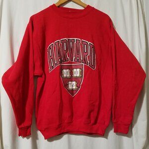 VTG Harvard University Crewneck Sweatshirt – Red Shield Logo – Unisex Size L New